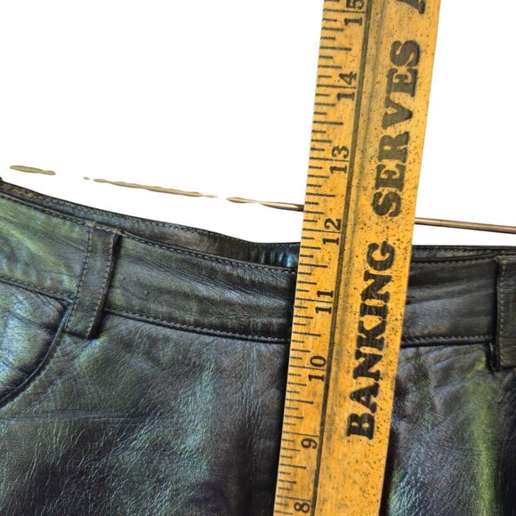 ST. JOHN Collection Shiny Gray Genuine Leather Pants Size 4 - Picture 10 of 10